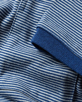 sleeve material shot of The Heavy Bag Ringer in Royal Blue Stripe, Knits by Taylor Stitch