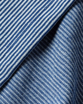 bottom material shot of The Heavy Bag Ringer in Royal Blue Stripe, Knits by Taylor Stitch