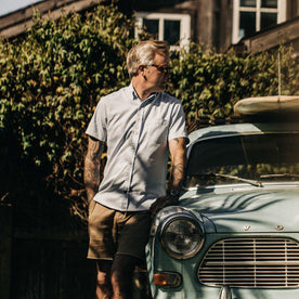 The Short Sleeve Jack in Washed Blue Oxford - featured image