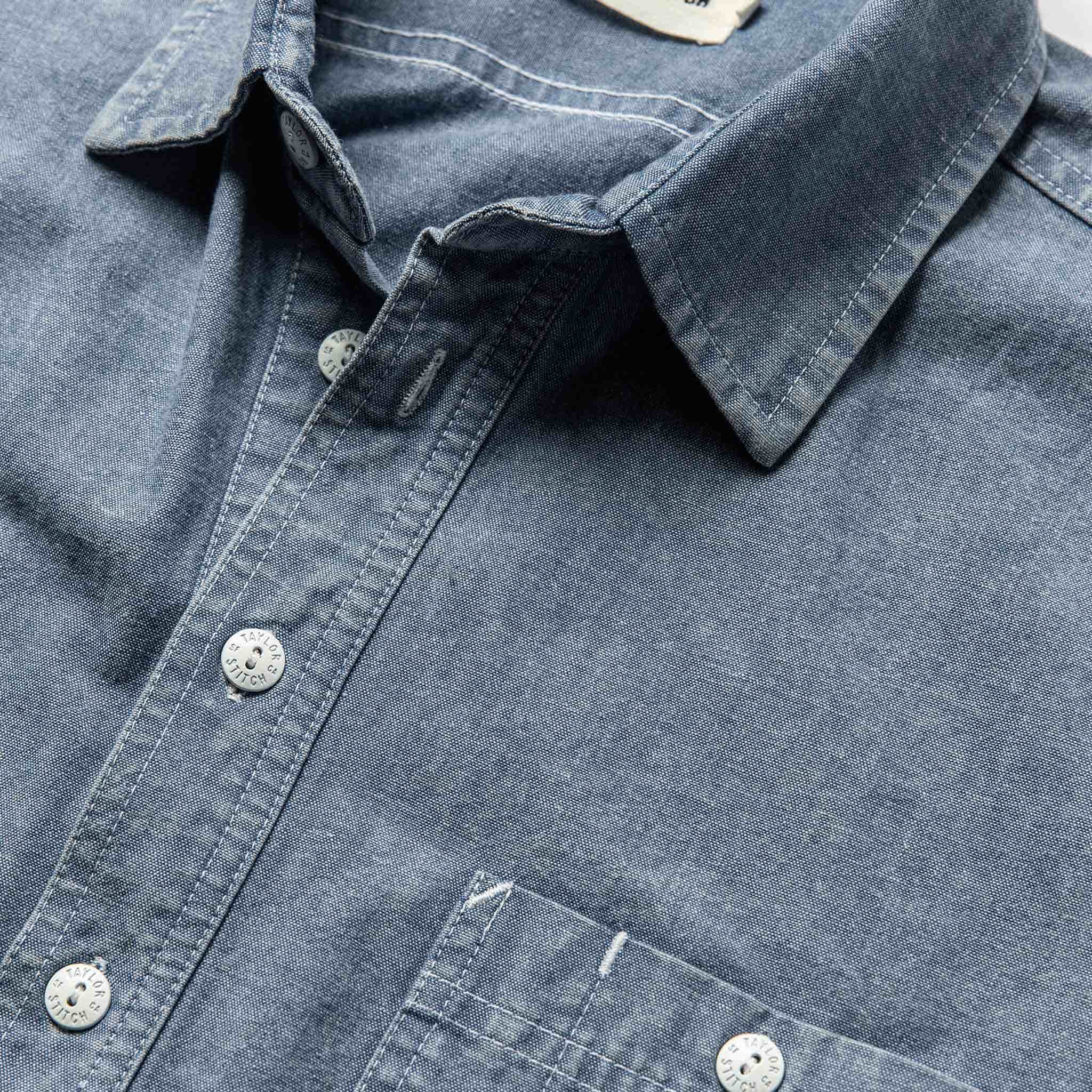 material shot of collar, Wovens by Taylor Stitch