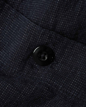 material shot of button, Bottoms by Taylor Stitch