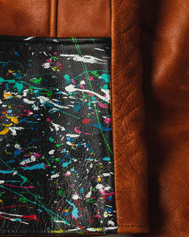 material shot of the whiskey—cosmos contrast details on The Moto Jacket in Whiskey & Cosmos, Outerwear by Taylor Stitch