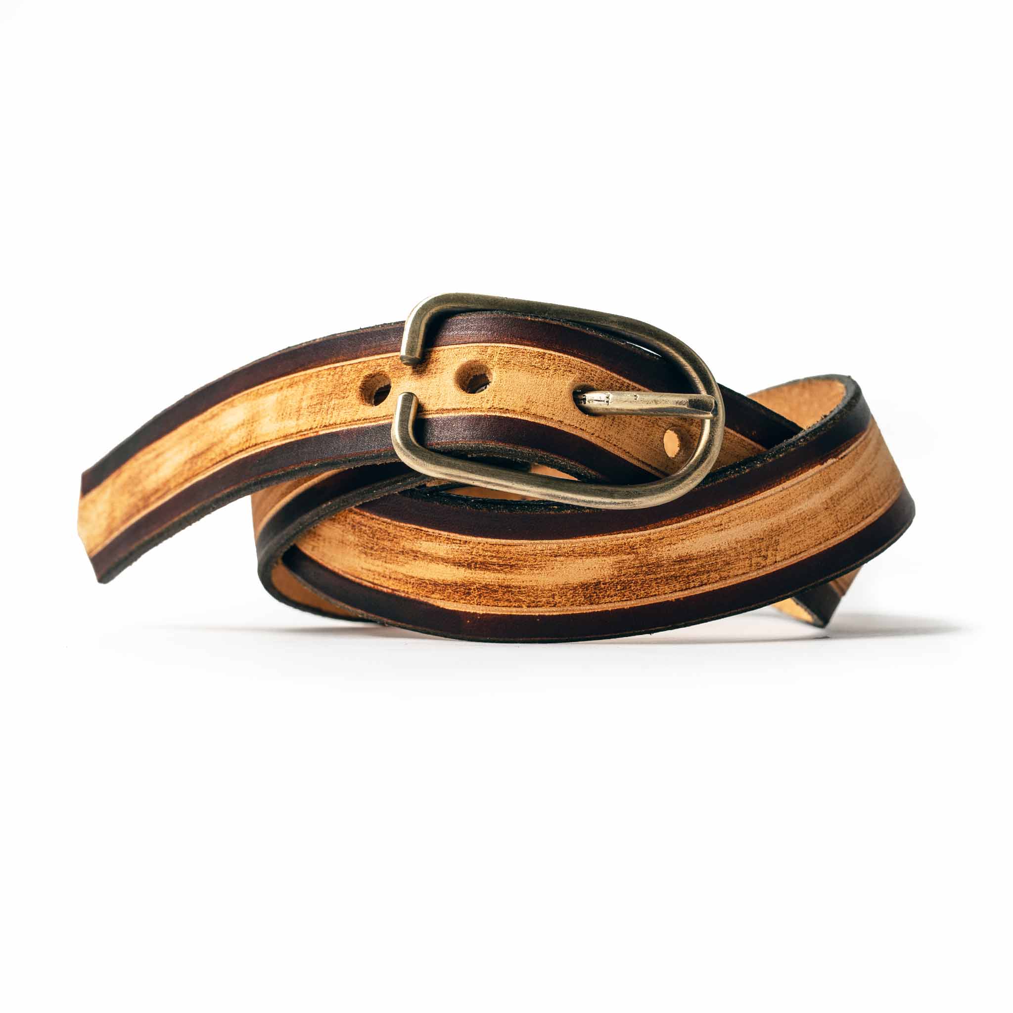 studio shot of The Stitched Belt in Cortado, Accessories by Taylor Stitch