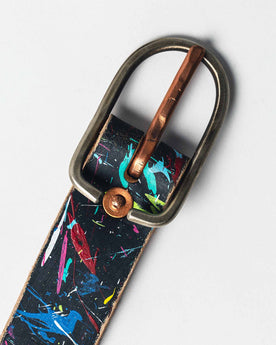 exterior buckle shot of The Stitched Belt in Cosmos, Accessories by Taylor Stitch