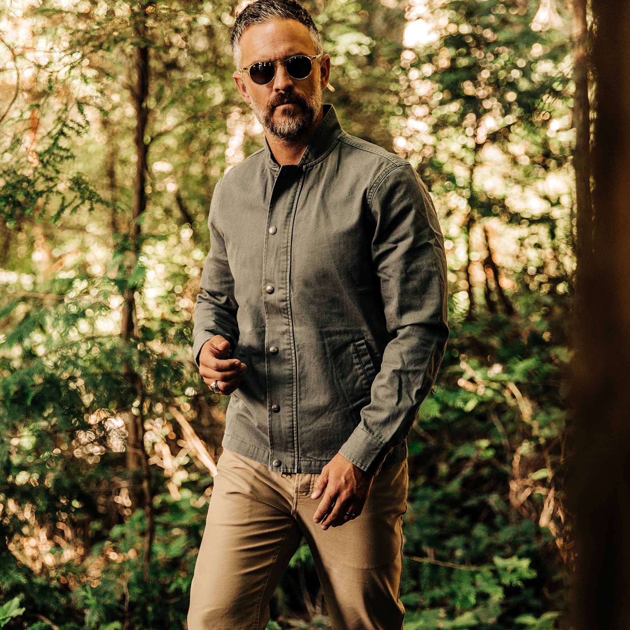 The Bomber Jacket in Washed Slate Herringbone: Alternate Image 1, Outerwear by Taylor Stitch