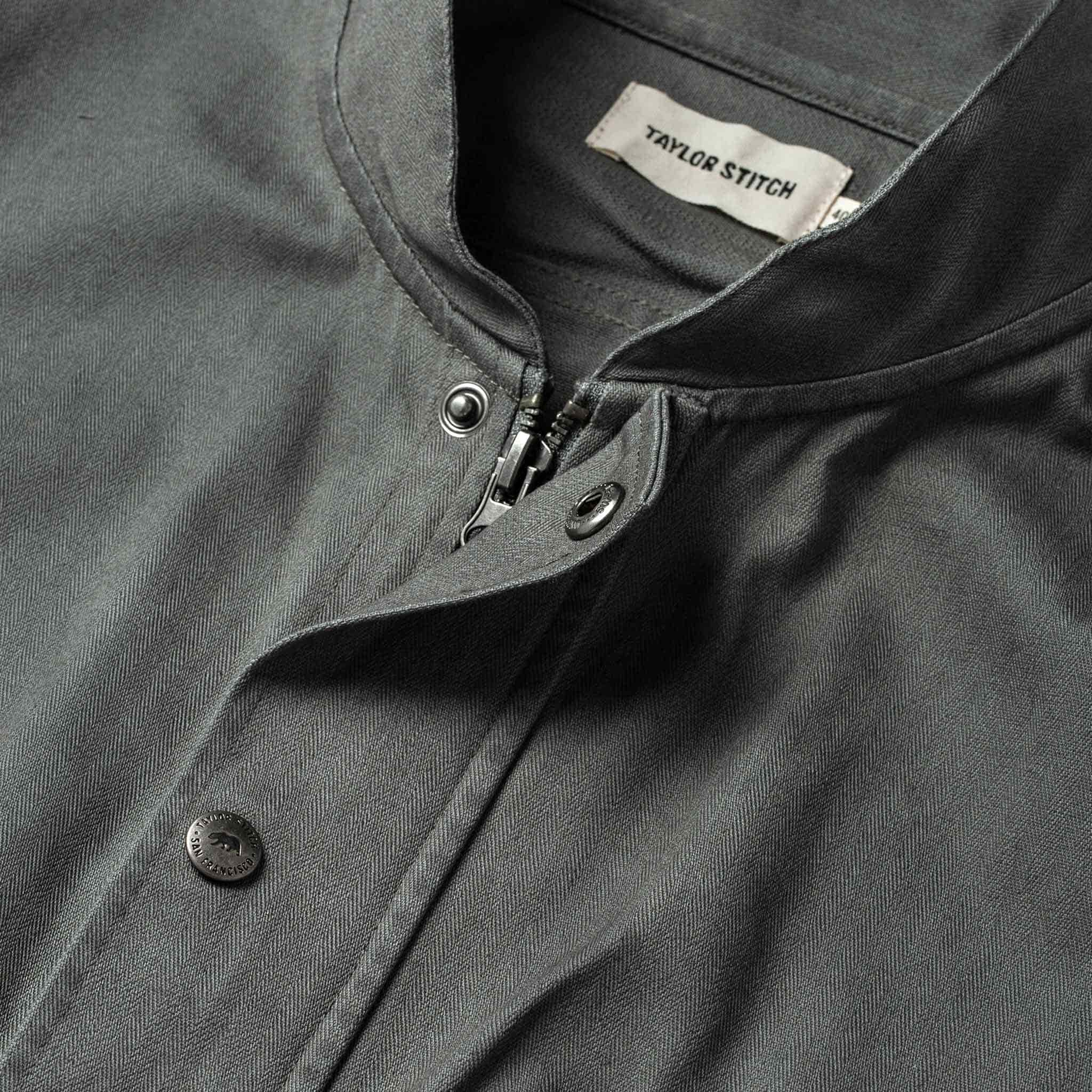 The Bomber Jacket in Washed Slate Herringbone: Alternate Image 6, Outerwear by Taylor Stitch