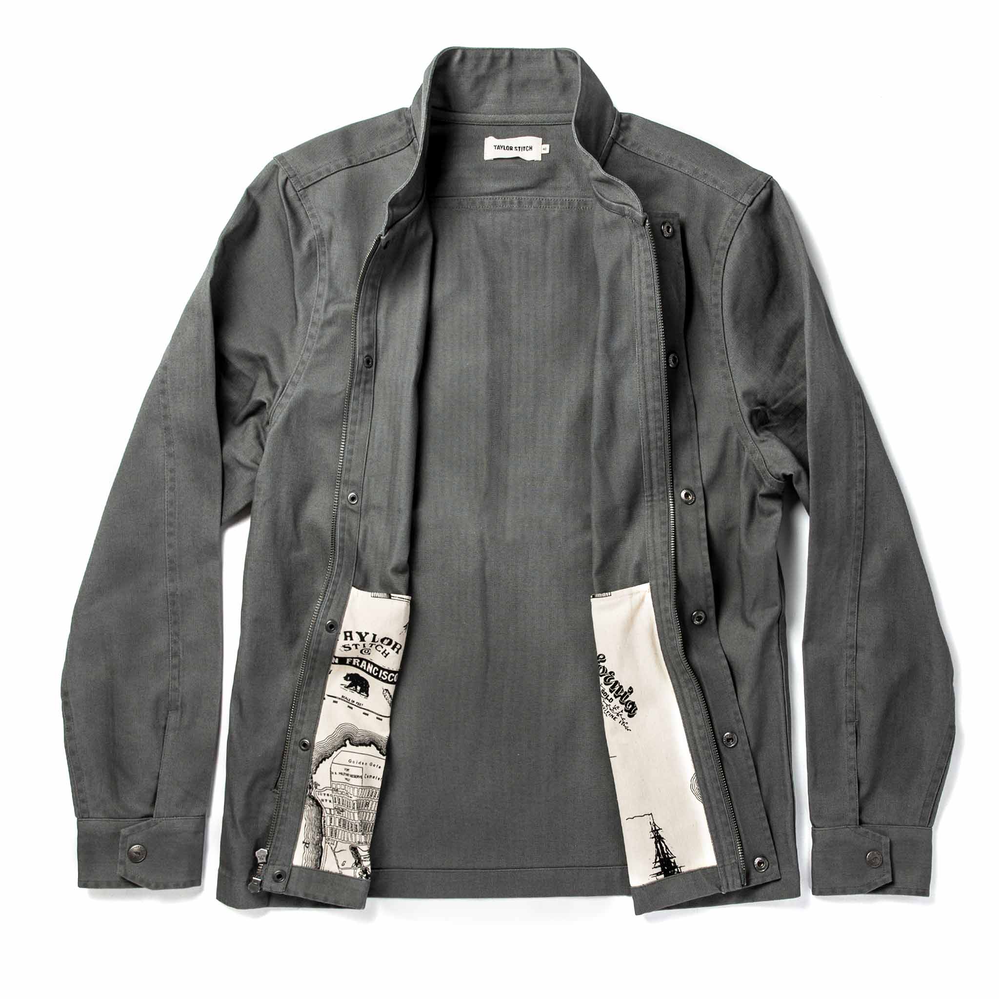 The Bomber Jacket in Washed Slate Herringbone: Alternate Image 10, Outerwear by Taylor Stitch