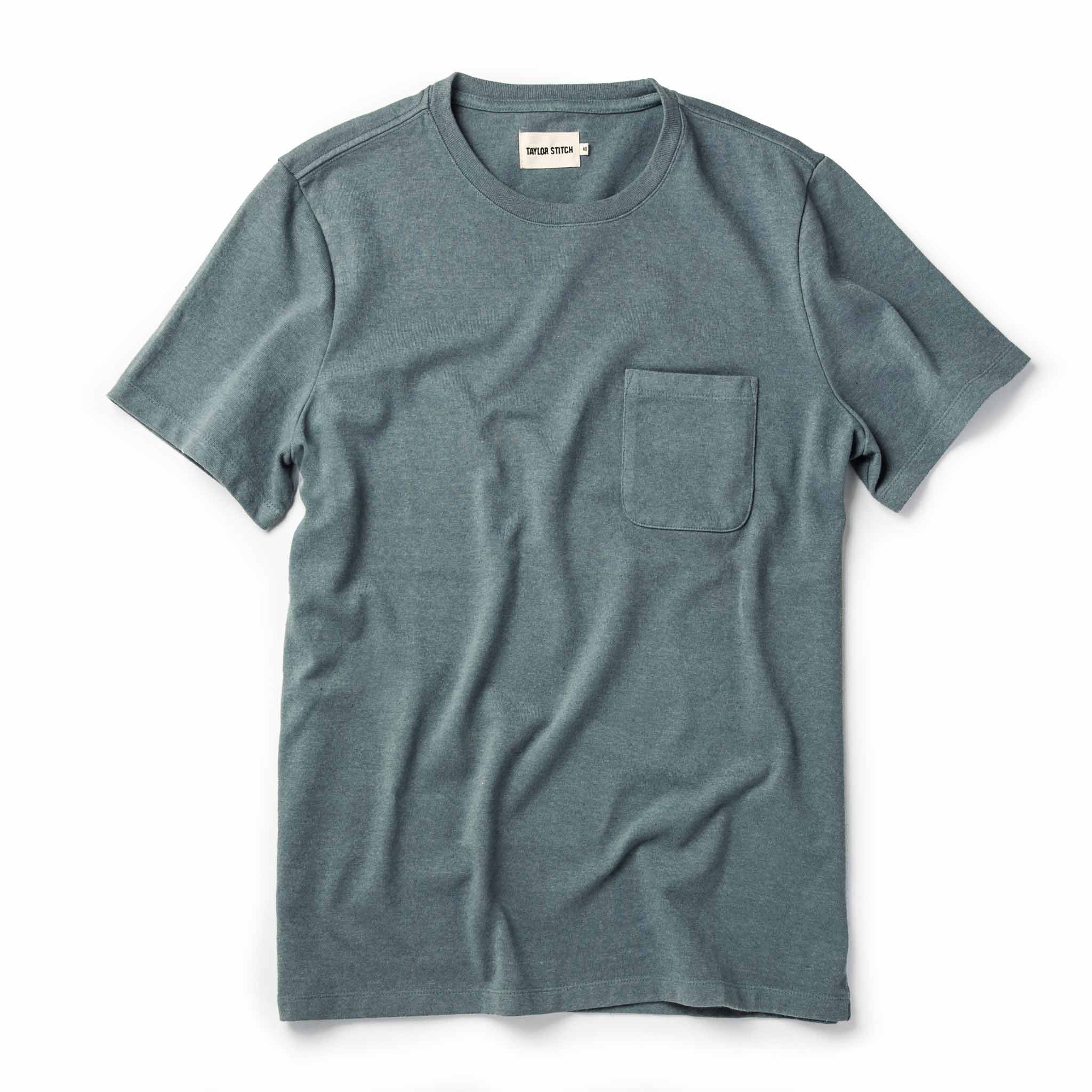flatlay of The Heavy Bag Tee in Slate, Knits by Taylor Stitch