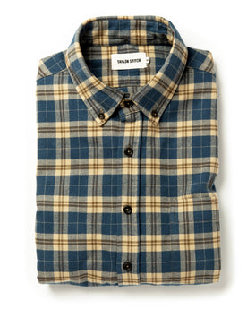 The Jack in Brushed Navy Plaid: Featured Image, Wovens by Taylor Stitch