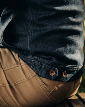 The Long Haul Jacket in Indigo Boss Duck—cropped shot of back, Outerwear by Taylor Stitch