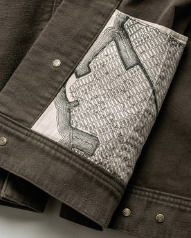 material shot of map pocket detail, Outerwear by Taylor Stitch