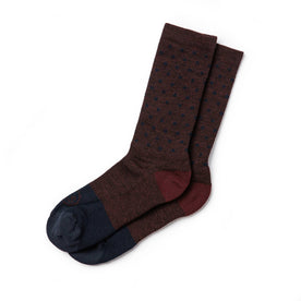 The Merino Sock in Maroon Dot - featured image