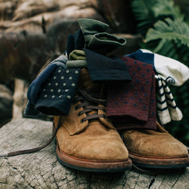 The Merino Sock in Maroon Dot - featured image