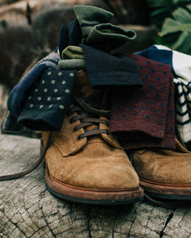 material shot outdoors of our merino socks, Accessories by Taylor Stitch