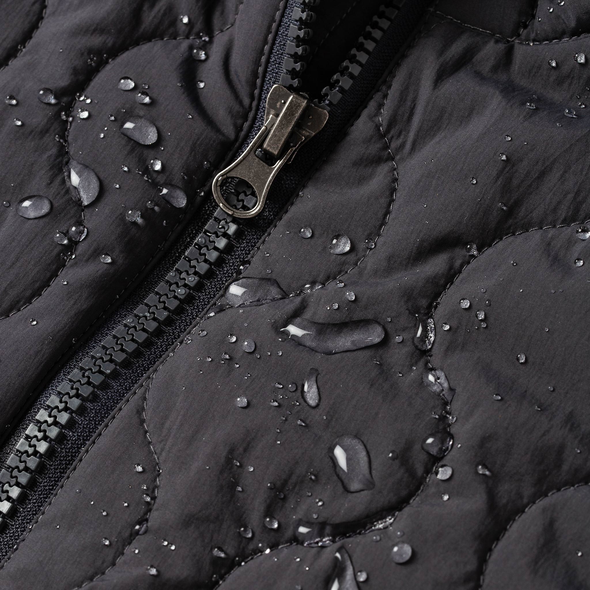 material shot of fabric detail with water beads, Outerwear by Taylor Stitch