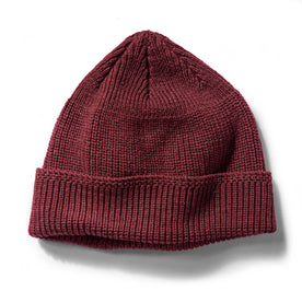 The Rib Beanie in Burgundy Heather - featured image