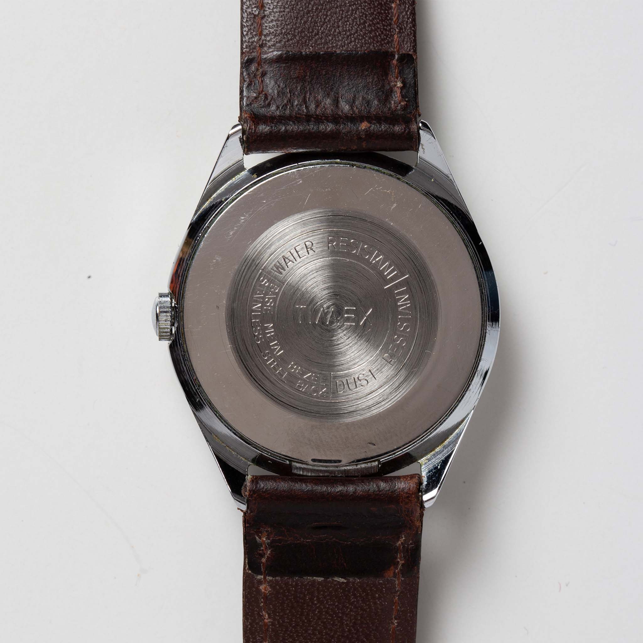 material shot of the back of The 1970 Timex 21, Accessories by Taylor Stitch