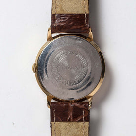 flatlay of the 1969 Timex Marlin, shown from the back