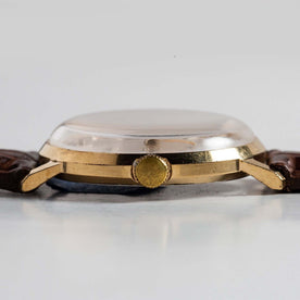flatlay of the 1969 Timex Marlin, shown from the side