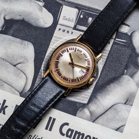 editorial image of The 1974 Timex Mercury Calendar Gold