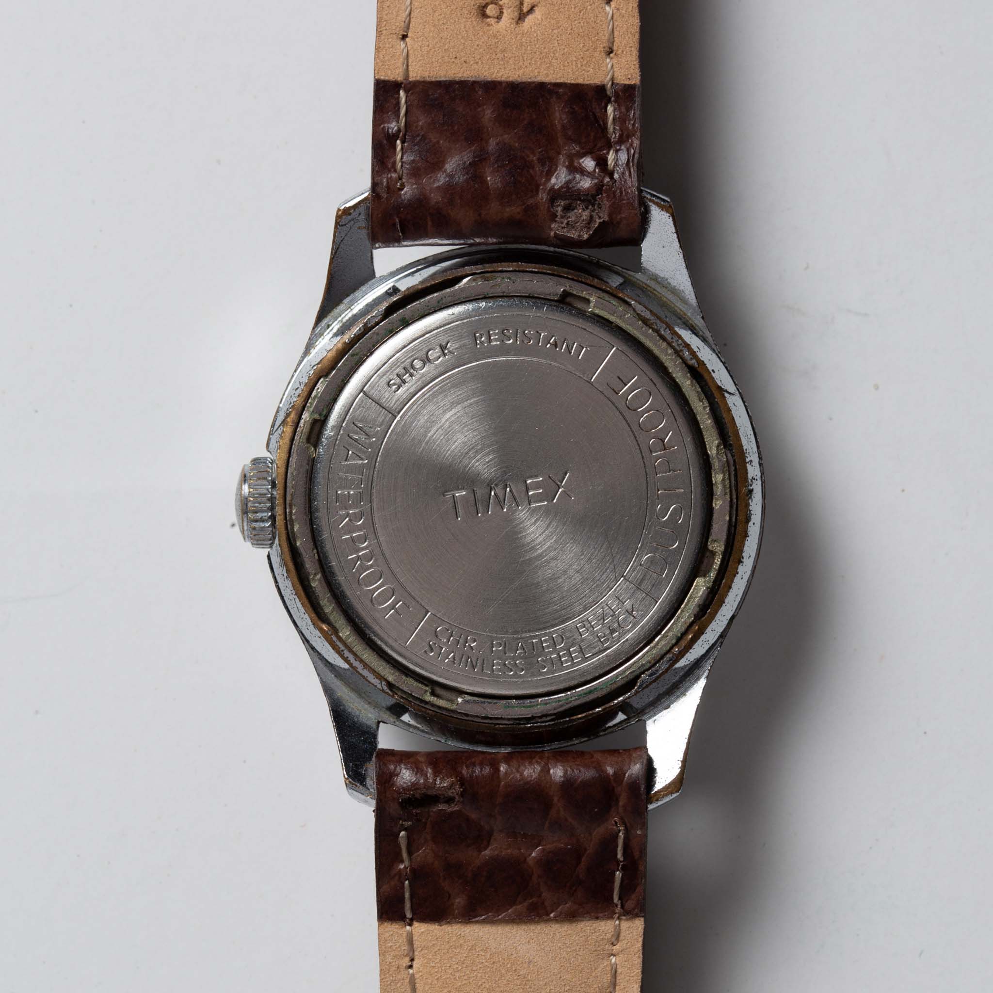 material shot of the back of The 1958 Timex Marlin Boy Scout, Accessories by Taylor Stitch