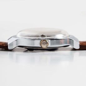 material shot of the side of The 1958 Timex Marlin Boy Scout, Accessories by Taylor Stitch