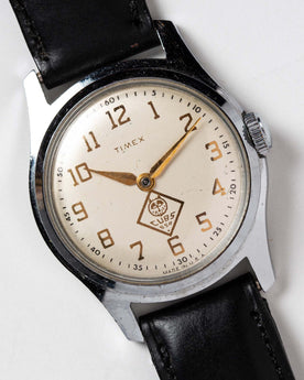 editorial image of 1957 Timex Marlin Cub Scout watch face, Accessories by Taylor Stitch