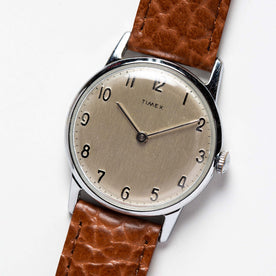 material shot of the watchface on The 1966 Timex Mercury, Accessories by Taylor Stitch