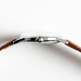 material shot of the side of the watchface on The 1966 Timex Mercury, Accessories by Taylor Stitch
