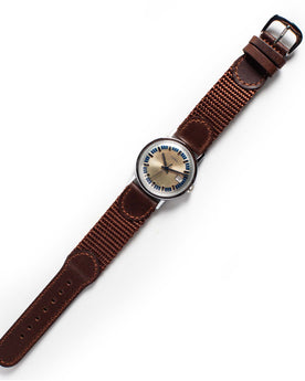 flatlay of The 1974 Timex Mercury Calendar Silver, Accessories by Taylor Stitch