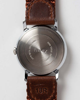 material shot of the back of The 1974 Timex Mercury Calendar Silver, Accessories by Taylor Stitch