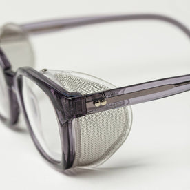 side detailing shot of The Nux Safety Glasses