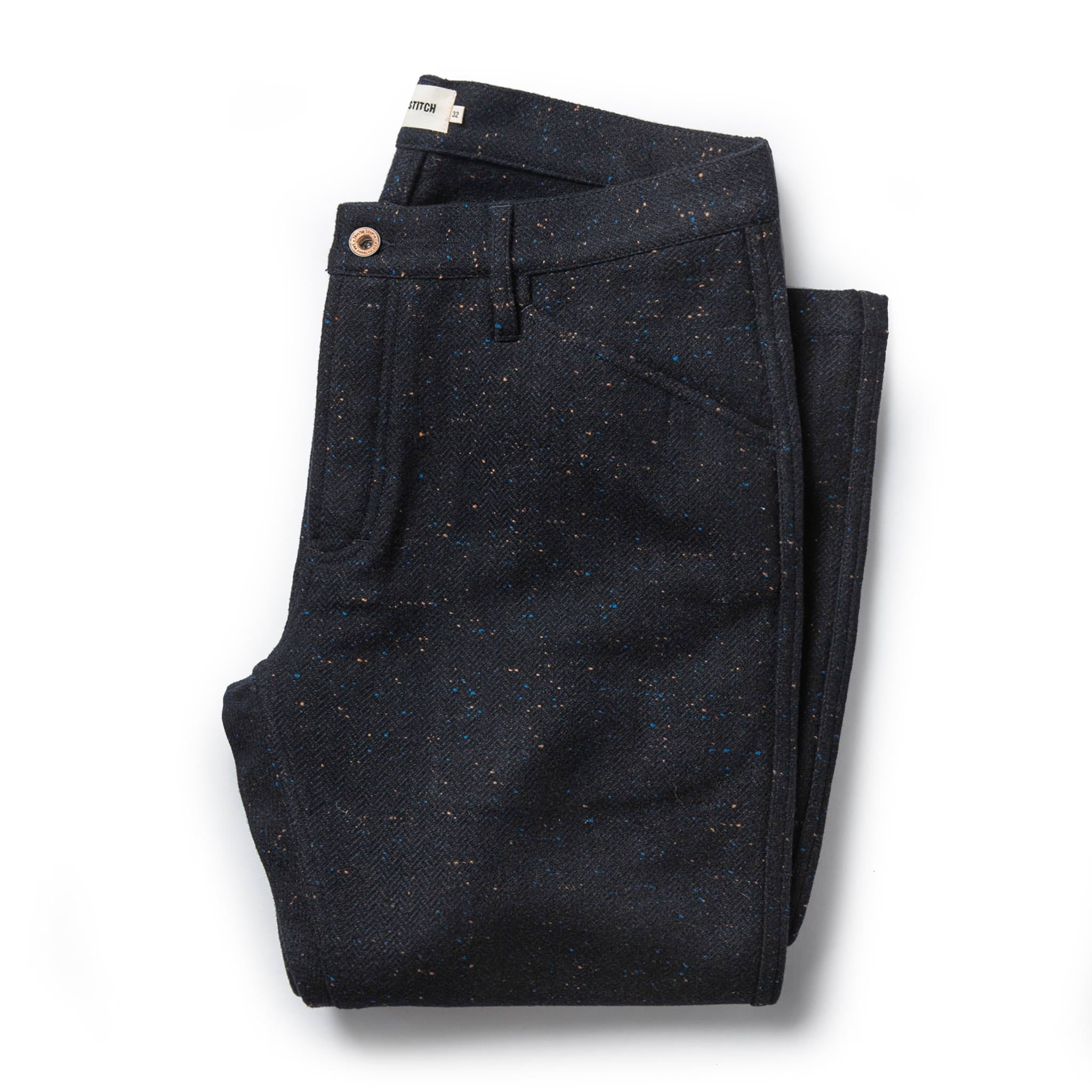 The Camp Pant in Navy Donegal Herringbone: Featured Image, Bottoms by Taylor Stitch