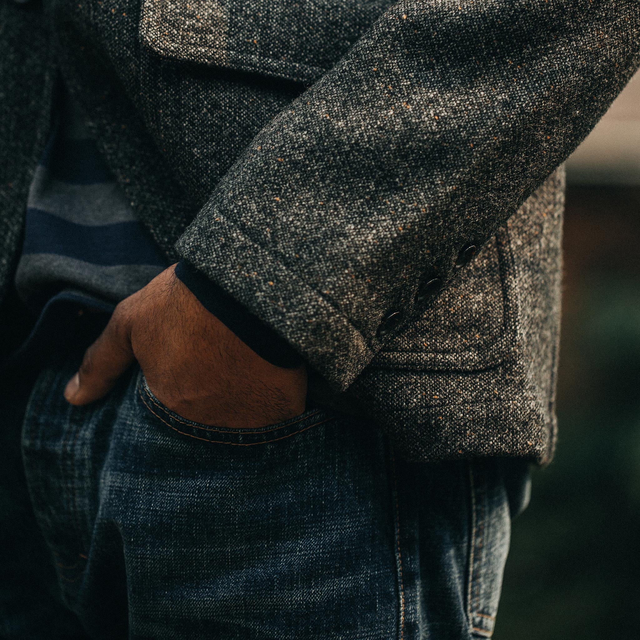 The Gibson Jacket in Charcoal Birdseye Wool: Alternate Image 12, Outerwear by Taylor Stitch