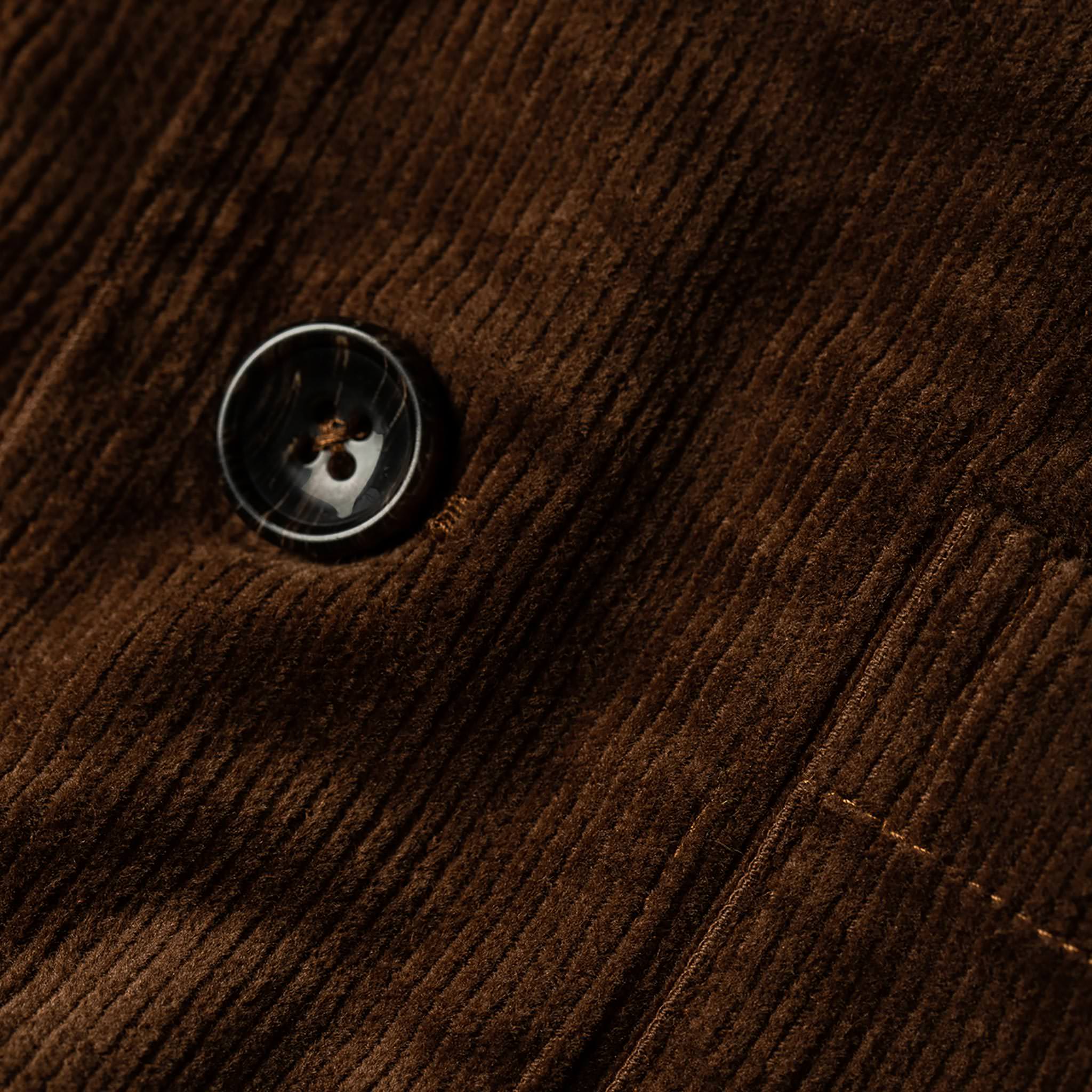 material shot of fabric detail with button, Outerwear by Taylor Stitch