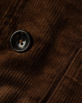material shot of fabric detail with button, Outerwear by Taylor Stitch