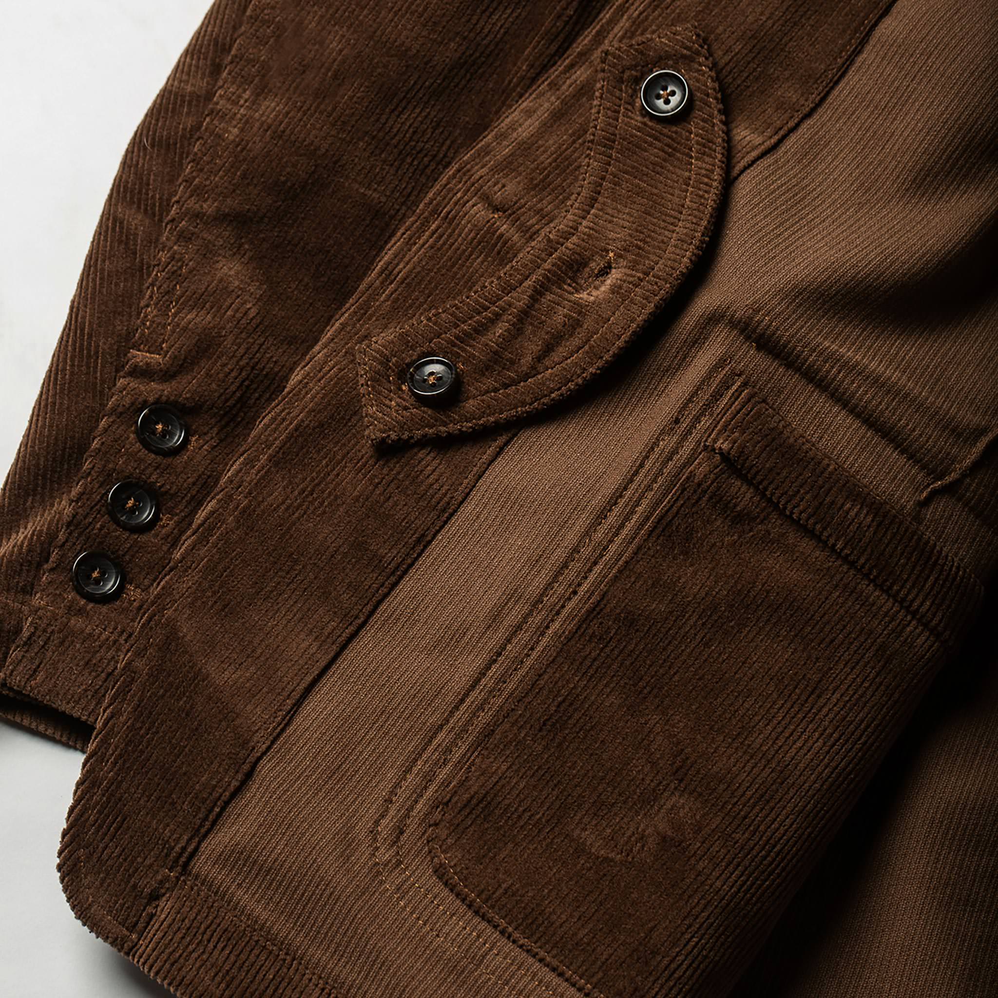material shot of interior detail, Outerwear by Taylor Stitch