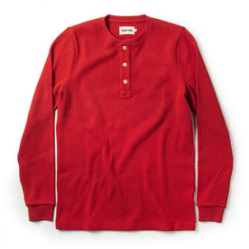 The Heavy Bag Waffle Henley in Cardinal: Featured Image