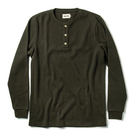The Heavy Bag Waffle Henley in Olive - featured image