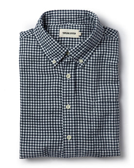 The Jack in Brushed Navy Gingham: Featured Image, Wovens by Taylor Stitch