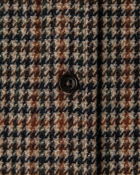 material shot of The Leeward Shirt in Houndstooth showing single button on placket, Wovens by Taylor Stitch