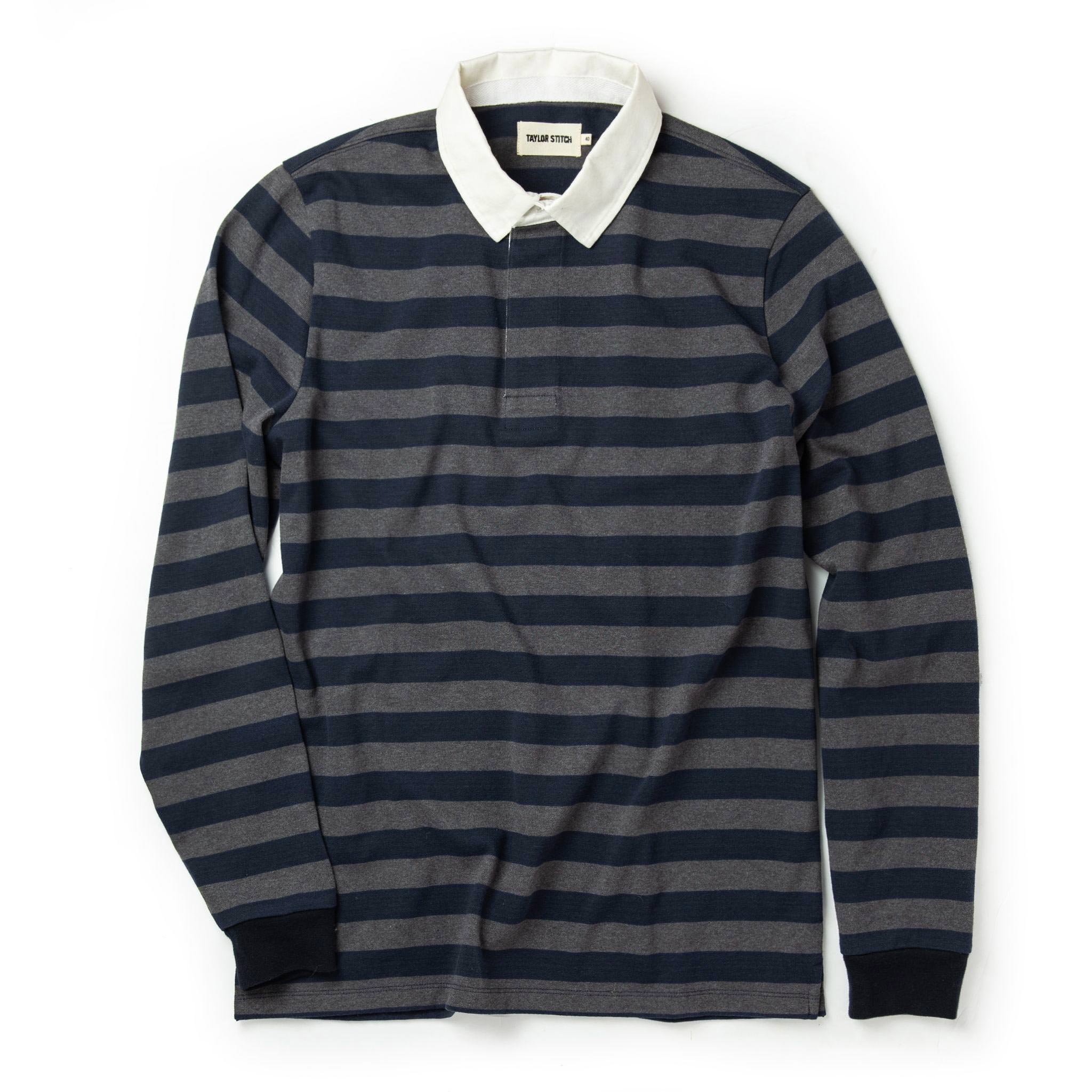 The Rugby Shirt in Navy Stripe: Featured Image, Knits by Taylor Stitch