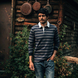 The Rugby Shirt in Navy Stripe - featured image