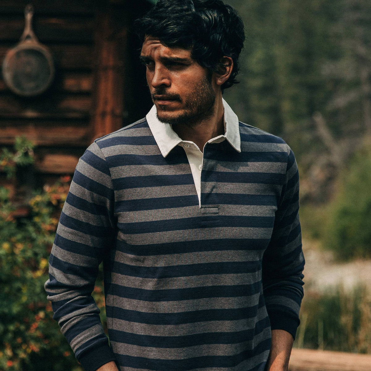The Rugby Shirt in Navy Stripe | Taylor Stitch