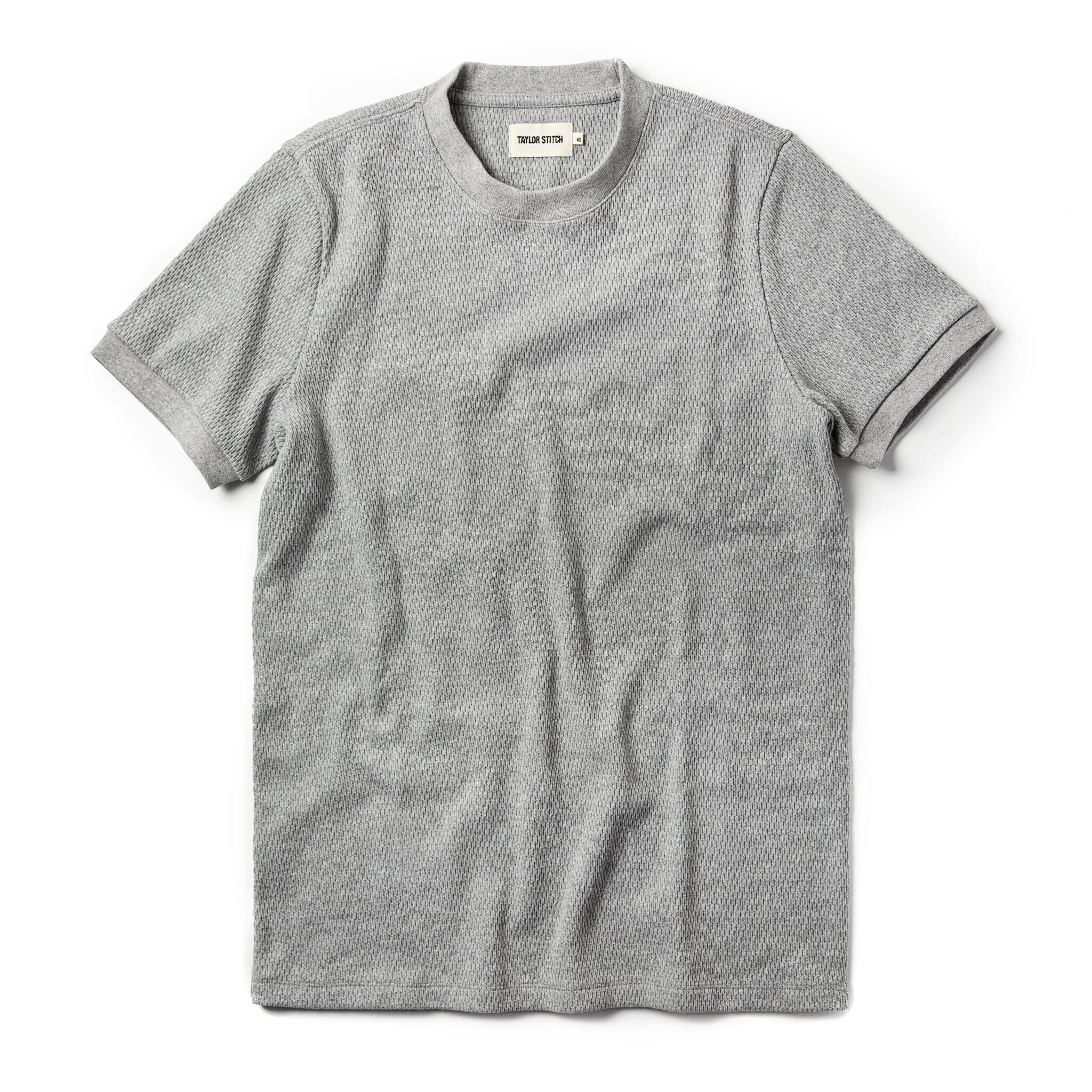 The Heavy Bag Waffle Short Sleeve in Ash: Featured Image, Knits by Taylor Stitch
