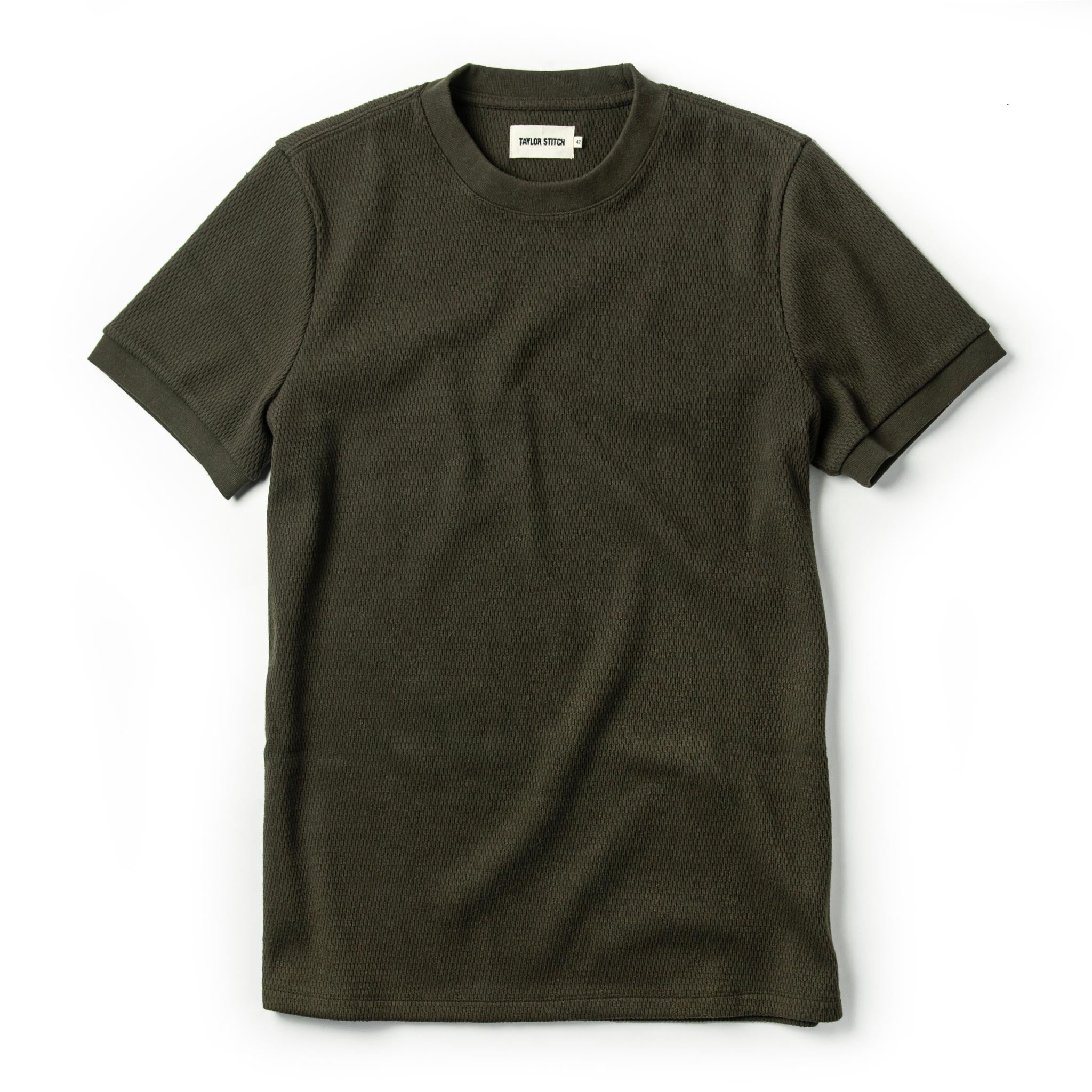 The Heavy Bag Waffle Short Sleeve in Olive: Featured Image, Knits by Taylor Stitch