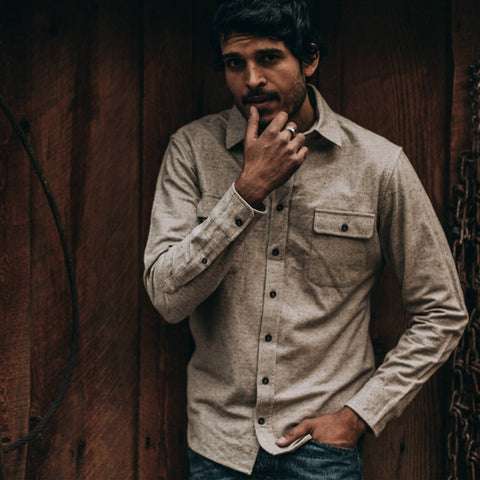 The Yosemite Shirt in Oat Donegal - alternate view