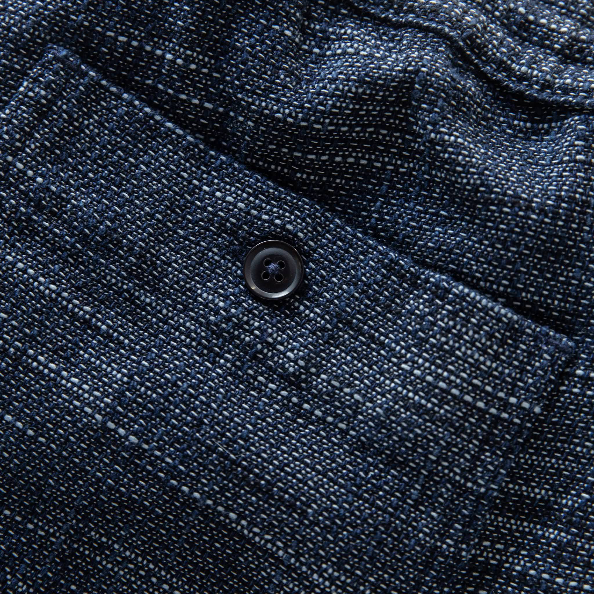 material shot of back button, Bottoms by Taylor Stitch