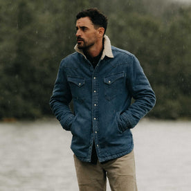 The Western Shirt Jacket in Washed Indigo - featured image
