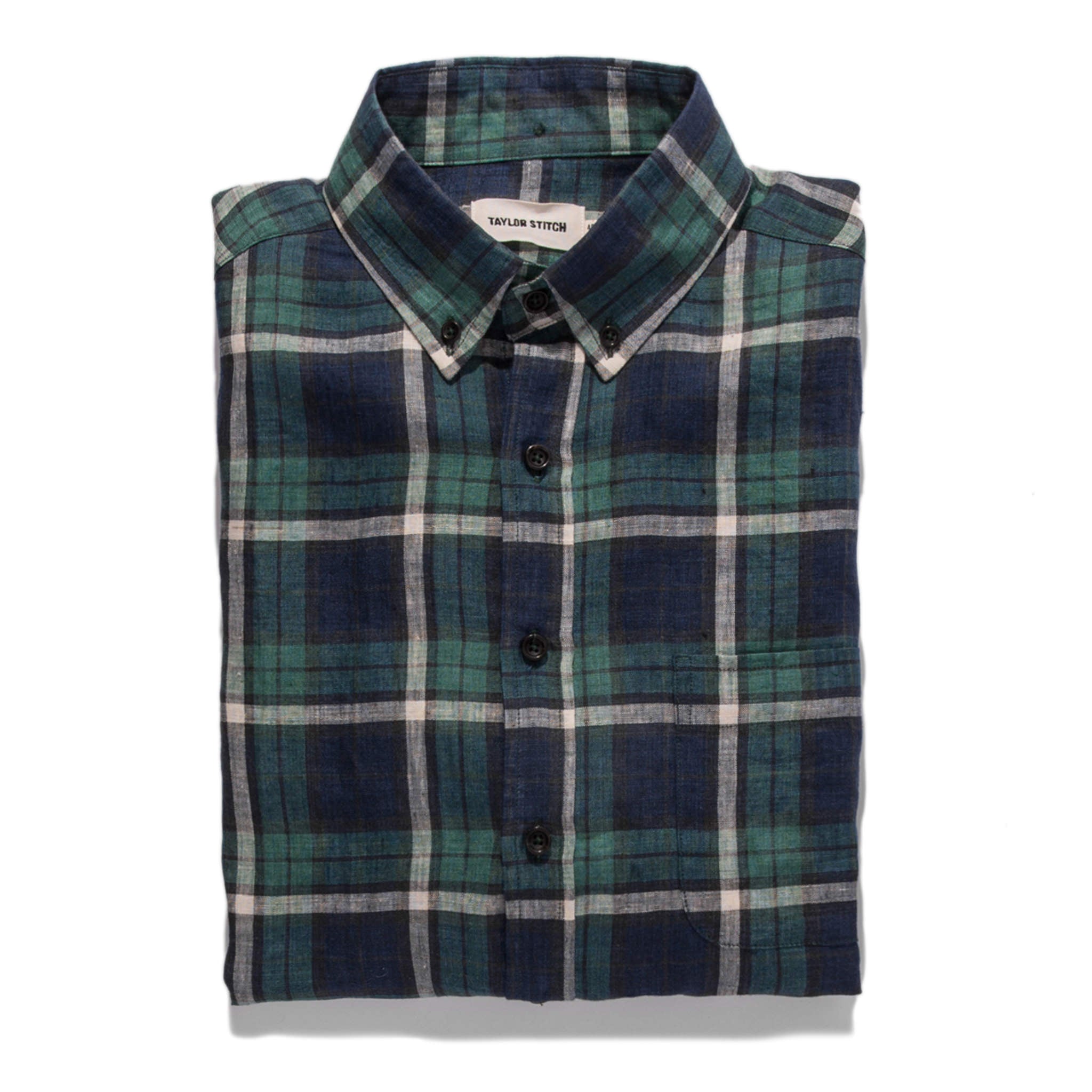 The Jack in Blackwatch Plaid Linen: Featured Image, Wovens by Taylor Stitch